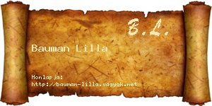 Bauman Lilla névjegykártya